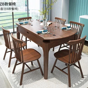 Classic Solid Wood Furniture 6 Seater Wooden Dining Tables And Chairs Set