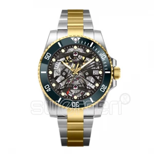 classic waterproof Japanese mechanical movement mens  watch stainless steel case Skeleton design OEM ODM CUSTOME WELCOME