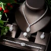Classic Wedding Jewelry Set AAA Cubic Zirconia Luxury Dubai 4 Pieces Jewelry Bridal Set Womens Wedding Party