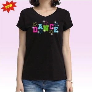 Colorful Dance with Colorful Stars Iron on Rhinestone Transfer Motif