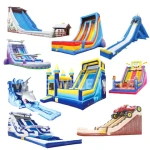 Commercial Outdoor Playground Bouncer House Adult Waterslide Inflatable Slide pool With Air Blower For Kids Moonwalks Party
