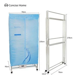 Concise Home Foldable 1000W Large Capacity 15kg Double layer Stainless Steel Remote Control Electric Clothes Dryer