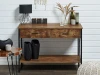 Console table wooden optic brown 2 drawers AYDEN