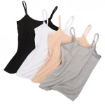 Cotton camisole with adjustable basic tank tops sling tank tops custom shoulder strap tank top