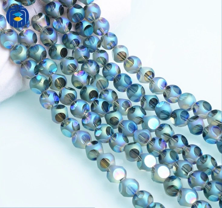 Crystal Glass Beads  Round Shape Grind Arenaceous Bead Necklaces Bracelet DIY Accessories