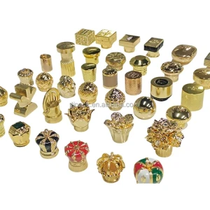 Custom 15mm Zamac Metal Perfume Bottle Cover Lids with Pump Sprayer Luxury Creative Metal Caps
