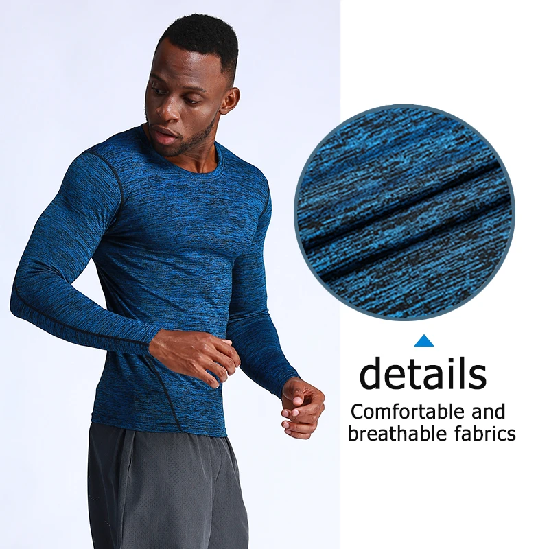 Custom Compression Long Sleeve T Shirt Mens Blank Wholesale Athletic Running Wear