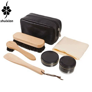 Custom European style Men&#39;s Professional Shoe Care kit/Shoe Shine Kit Box/Shoe Polish set