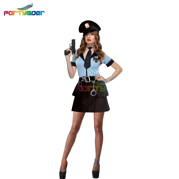 Custom Halloween Occupational Suit Police Woman Sexy High Quality Dress Cosplay Costume