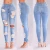 Import Custom High Quality Sexy Women Denim Jeans Ripped Destroyed High Rise Slim Fit Jeans Ladies from China