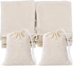 Custom Logo Drawstring Gift Bags Watch/Perfume/Cosmetic/Beads Package Pocket Pure Cotton Canvas Jewelry Pouch