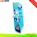 Custom LOGO ice cream floor paper display shelves with LCD touch screen shelf display lcd pop display