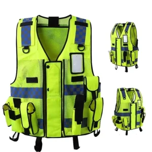 Custom Logo Reflective Vest Jacket Strip Fabric Construction Security Safety Vest High Visibility Work Reflective Clothing