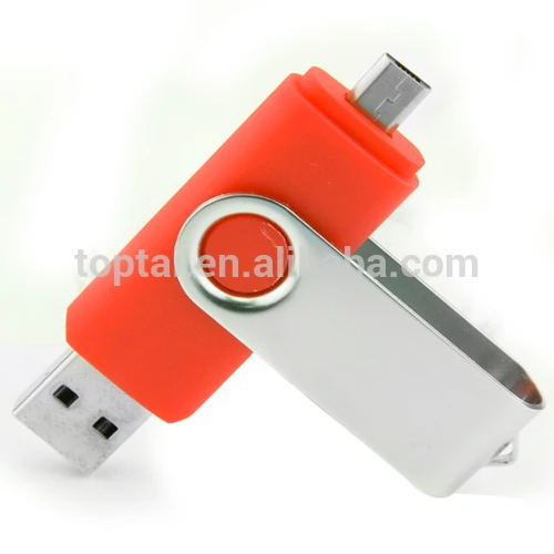 Custom Logo Swivel OTG mobile phone USB Flash Drive 2.0 Memory Stick Pen Drive