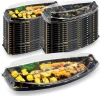 Custom Luxury Food Grade Recyclable  Black Wholesale Disposable Plastic Sushi Boat To-Go Take-Away Container