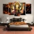 Import Custom stretched Canvas Art Prints indian God Nose Elephant artwork 5 Panels  Wall Art Picture Oil Paintings Canvas Painting from China
