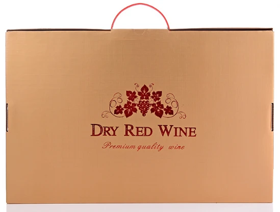 Custom strong corrugated cardboard 6 bottles wine box with dividers