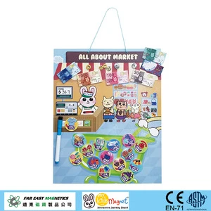 Customised Decorative Teaching Resources Wall-hanging Colorful Money/Food/Drinks Market Magnetic Toy