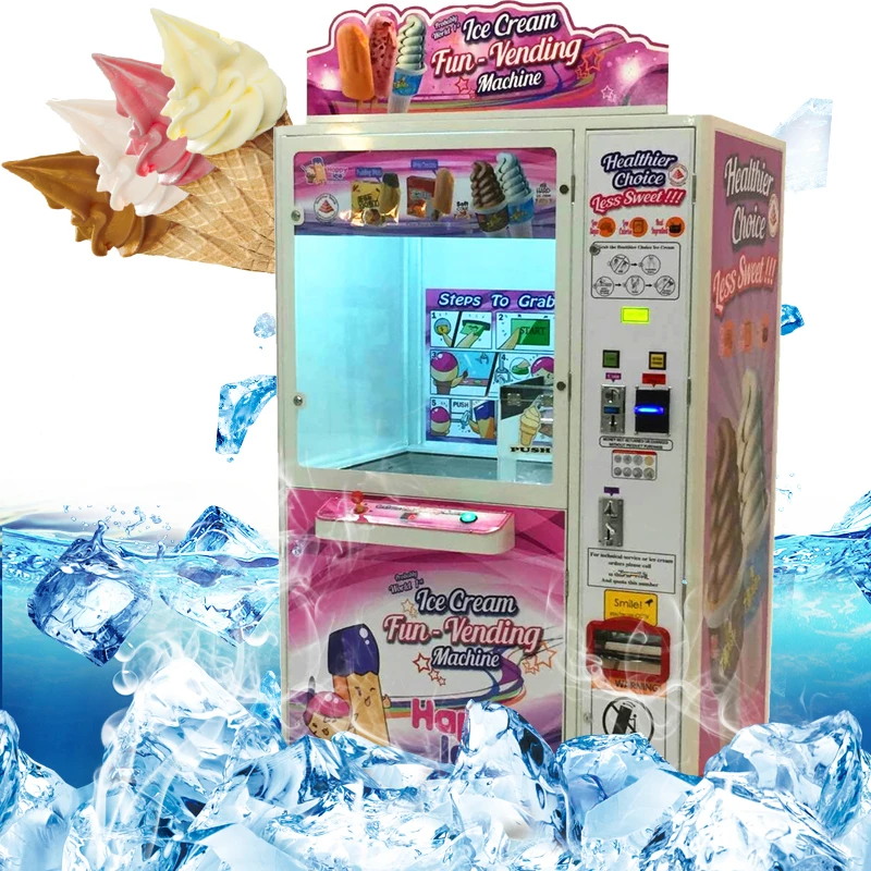 Customize OEM ice cream refrigerator funny ice lolly vending machine ice cream bar machine automatic display freezer
