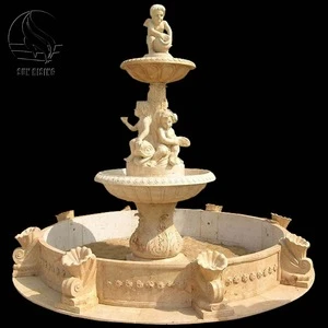Customized Design Natural Stone Outdoor Large Marble Stone Water Fountains For Garden