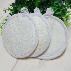 Customized Exfoliating Loofah Pad 100% Natural Loofah Sponge Scrubber Brush For Bath Body Shower Kitchen