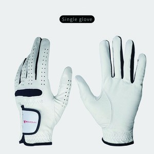 Customized logo natural Leather hand Golf Gloves