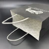 Customized Personalized Paper Bags Kraft Paper Gift Bag With Handles Gray Paper Bag