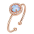 Import Customized round shape silver plated blue natural opal ring for party jewelry from China