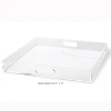 customized square plexiglass acryl serving tray with handle