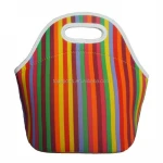 Customized Strip Design Neoprene insulated thermal lunch box cooler bag picnic bag