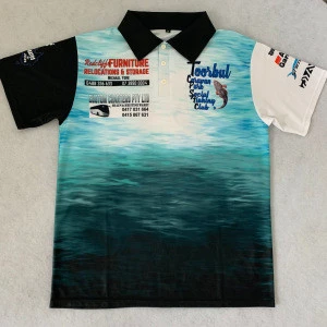 Customized styling breathable sublimation fishing polo shirt