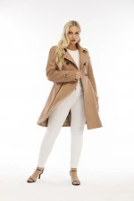 Customized Winter Women Stylish Thick Double-breasted Overcoat Ladies Woolen Plus Size Coats Women Jacket Trench Coat With Belt