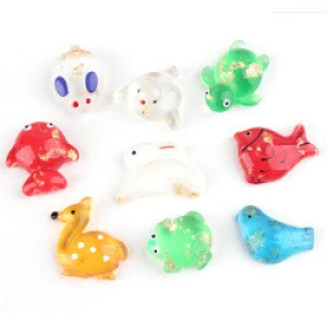cute hair ornament accessories jelly color resin flat artificial animal charm