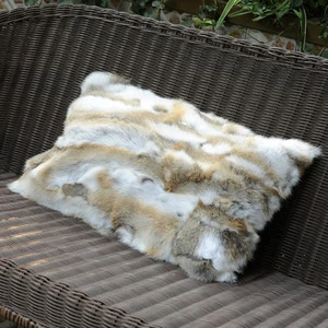 CX-D-13A Custom Rabbit Mongolian Lamb Fur Sofa Cushions
