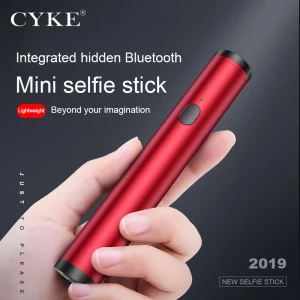 CYKE 2019 Portable colorful selfie stick bluetooth remote cellphone adjustable beautiful wireless selfie monopod for smart phone