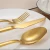 Import daoqi wholesale stainless steel gold plated fork and knife golden cutlery set from China