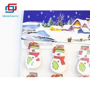 Decorative Wood Snowman Clip Christmas Supply