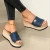 Import designer colorful cheap casual espadrilles canvas high wedge female 2020 shoes slippers for lady from China