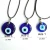Import Devil Evil Eyes Turkey Blue Eye Flat Round Glass Pendant Waxed Cord Necklace from China