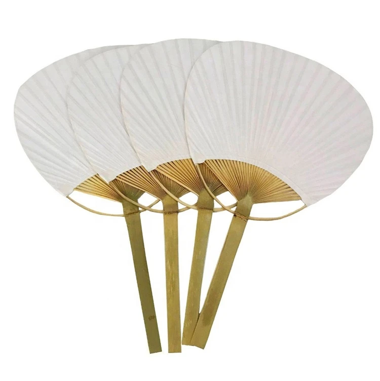 Die-Cut Gold Paper Fan Flower Paper Paddle Fans