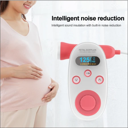 Digital Fetal Doppler Baby Ultrasound Sound Heartbeat Detector LED Digital Prenatal Pocket Fetal Doppler Stethoscope