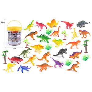 Dinosaur toy set animal life with plant grass toy for kids gift set