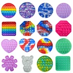 Direct Factory Sale  Rainbow Color Silicone Educational Push Gobang Toy