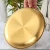 Import Dishwasher Safe Matte Polished Gold Metal 304 Meal Serving Pan Round Stainless Steel Food Tray Dinner Dishes Plates from China