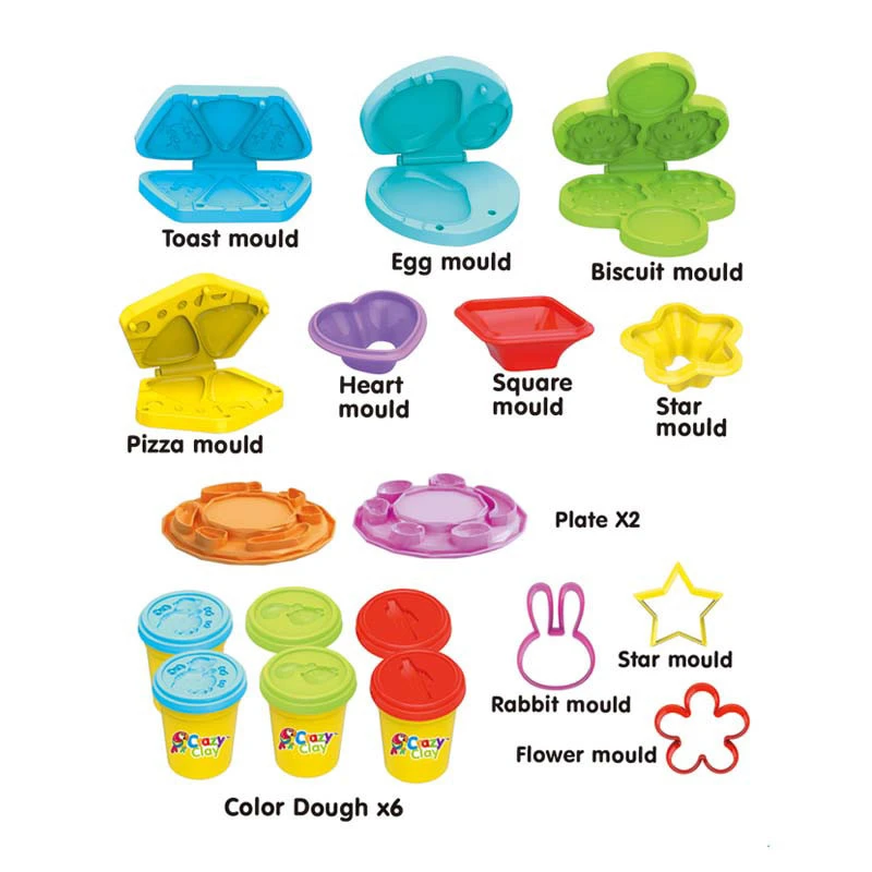 DIY children&#x27;s manual puzzle toys Color clay drawing rule and dough mixer kitchen toy playdough clay slime