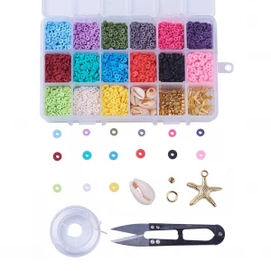 DIY Clay Polymer Beads Clay Heishi Beads DIY SET Handmade Bead for Jewelry Making Bracelet Kits