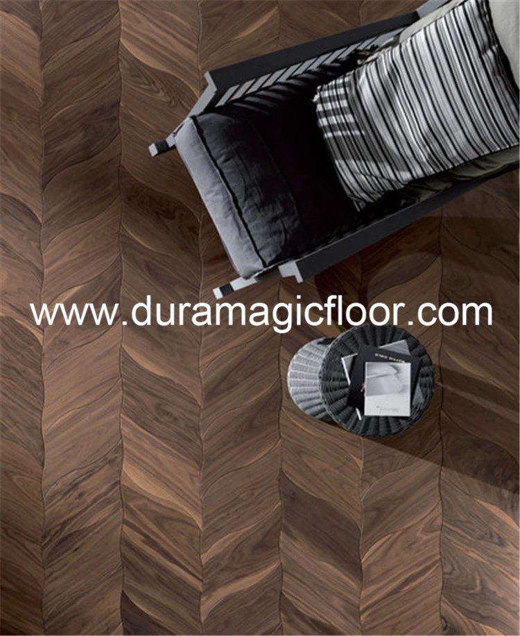 DMFPT052 High Quality Control Wood Floor Patterns Solid Wooden Floor Tiles Petali Walnut Patterns Flooring