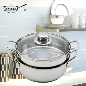 double Layer Mini 18cm Stainless Steel Steamer Pot