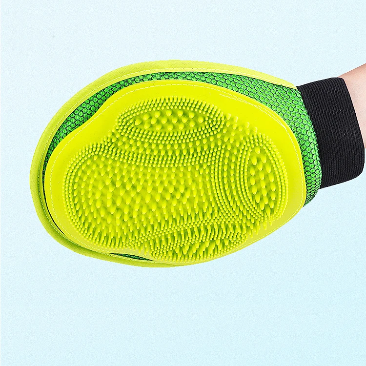 Double Side Pet Cat Dog Grooming Deshedding Comb Gloves Dog Rubber Grooming Mitt