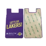 Double Silicone 3M Adhesive Stick-on ID Credit Card Wallet Phone Case Pouch Sleeve Pocket for Most of Smartphones